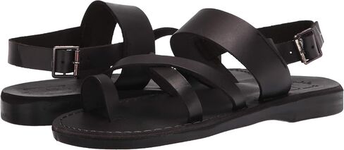 Amos - Leather Ankle Strap Flat Sandal - Mens Sandals in Saudi Arabia