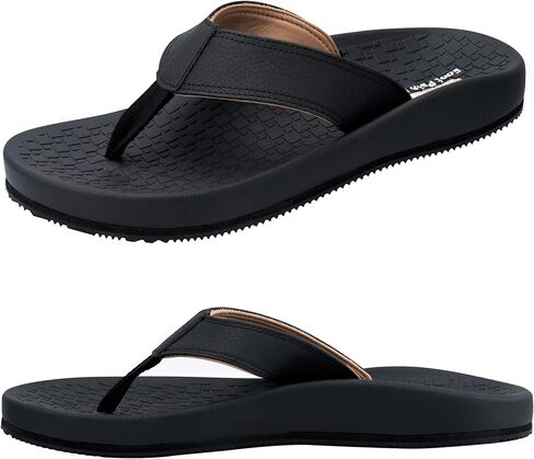 صنادل الشاطئ الرجالية من Thearches، شبشب فليب فلوب، سريع الجفاف لدعم القوس، شبشب فليب فلوب، صندل داعم لتقويم العظام لالتهاب اللفافة الأخمصية، الأقدام المسطحة، آلام الكعب، المشي المريح طوال اليوم in Kuwait