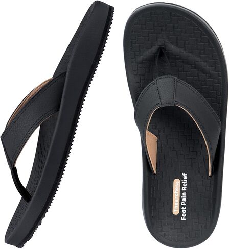 صنادل الشاطئ الرجالية من Thearches، شبشب فليب فلوب، سريع الجفاف لدعم القوس، شبشب فليب فلوب، صندل داعم لتقويم العظام لالتهاب اللفافة الأخمصية، الأقدام المسطحة، آلام الكعب، المشي المريح طوال اليوم in Kuwait