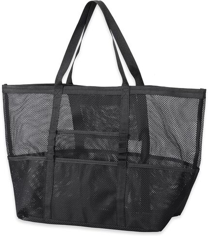 حقيبة شاطئ شبكية من seOSTO، حقيبة شاطئ كبيرة الحجم، حقيبة ألعاب الشاطئ، حقائب حمام السباحة للنساء، مثالية للسفر على الشاطئ، حمام السباحة، النزهة، صالة الألعاب الرياضية in Kuwait