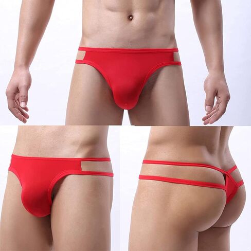 TAIKMD Men's T-Back Thongs Bikini Briefs Double Straps Low Rise Jockstrap Bulge Pouch Underwear G-String Clubwear in Saudi Arabia