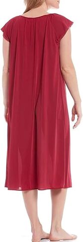 Miss Elaine Long Tricot Nightgown - Round Neckline, Embroidered Trim, Flutter Sleeves, Women’s Sleepwear & Loungewear in Saudi Arabia