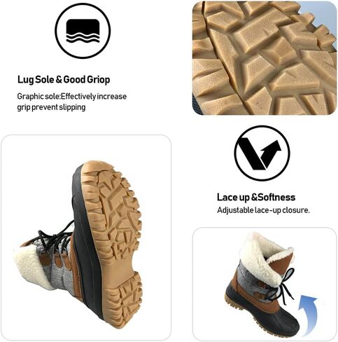 أحذية Amoji النسائية للثلج على شكل بطة مقاومة للماء للشتاء والشتاء للطقس البارد تصل إلى -15 درجة فهرنهايت in Kuwait