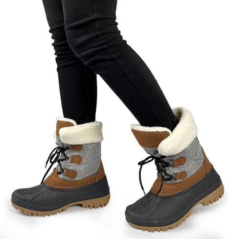 أحذية Amoji النسائية للثلج على شكل بطة مقاومة للماء للشتاء والشتاء للطقس البارد تصل إلى -15 درجة فهرنهايت in Kuwait