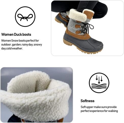 أحذية Amoji النسائية للثلج على شكل بطة مقاومة للماء للشتاء والشتاء للطقس البارد تصل إلى -15 درجة فهرنهايت in Kuwait