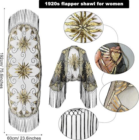 PLULON 8 Pieces 1920s Flapper Accessories Set in Kuwait