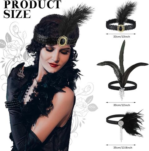 مجموعة إكسسوارات ثينك داي 1920s للنساء، بما في ذلك غطاء الرأس من الريش وعصابة الرأس وقلادة من اللؤلؤ وقفازات عصا كرنفال عشرينيات القرن العشرين والإكسسوارات التنكرية للحفلات in Kuwait