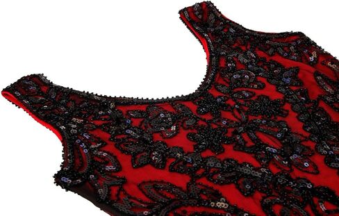 FUNDAISY Womens Vintage Lace Fringed Gatsby 1920s Cocktail Dress with 20s Accessories Set in Saudi Arabia