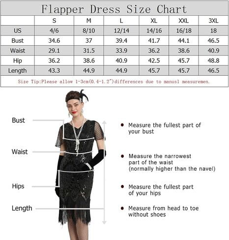 FUNDAISY Womens Vintage Lace Fringed Gatsby 1920s Cocktail Dress with 20s Accessories Set in Saudi Arabia