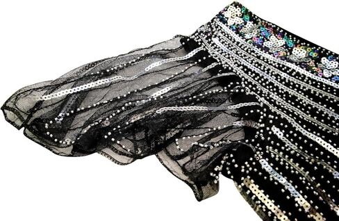 FUNDAISY Womens Vintage Lace Fringed Gatsby 1920s Cocktail Dress with 20s Accessories Set in Kuwait