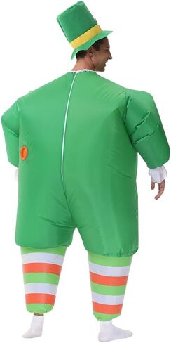 زي JUROSAICA القابل للنفخ، زي أيرلندي للبدلة التنكرية، زي تنكري رائع لعيد الميلاد مضحك للحفلات التنكرية للبالغين، زي الجني ليوم القديس باتريك مع قبعة أيرلندية in Kuwait