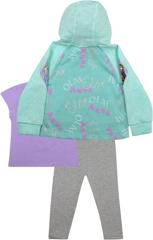 Disney Minnie Mouse and Frozen 3 Piece Pants Set for Girls, Girls Pullover Hoodie, T-Shirt, and Pants Sets in Saudi Arabia
