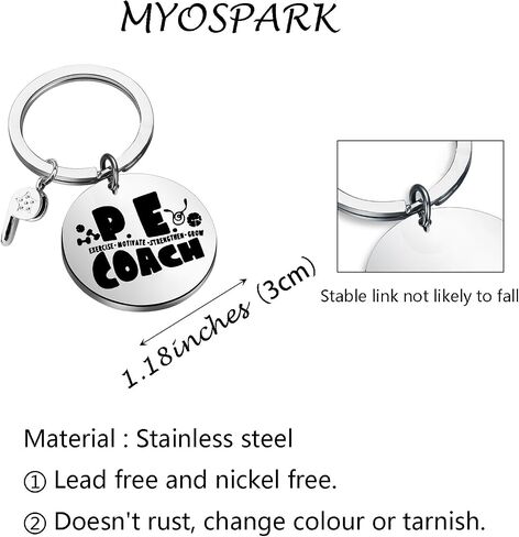 MYOSPARK PE Teacher Gift PE Coach Keychain Physical Education Teacher Appreciation Gift from Student Gym Teacher Gift in Saudi Arabia