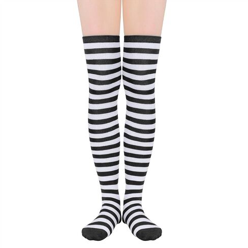 Durio Thigh High Socks for Women striped Over Knee Socks Long Socks for Women Knee High Thigh Socks Halloween Cosplay Party in Saudi Arabia