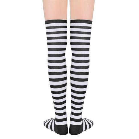 Durio Thigh High Socks for Women striped Over Knee Socks Long Socks for Women Knee High Thigh Socks Halloween Cosplay Party in Saudi Arabia