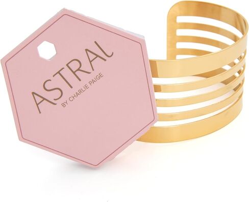 تشارلي بيج سوار عريض من الستانلس ستيل للنساء | سوار مفتوح من فوج | لمسة نهائية ذهبية, ستانلس ستيل, بدون أحجار كريمة in Kuwait