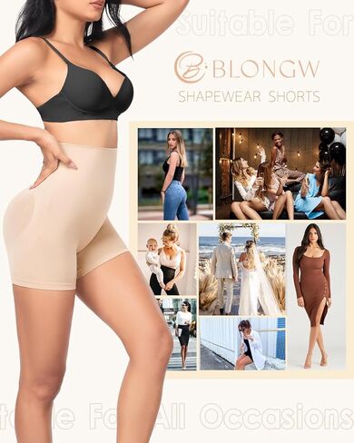 BLONGW قطعتان من ملابس الجسم للنساء للتحكم في البطن - سراويل قصيرة بدون خياطة عالية الخصر لتشكيل الجسم سراويل داخلية لرفع المؤخرة والفخذ أنحف in Kuwait