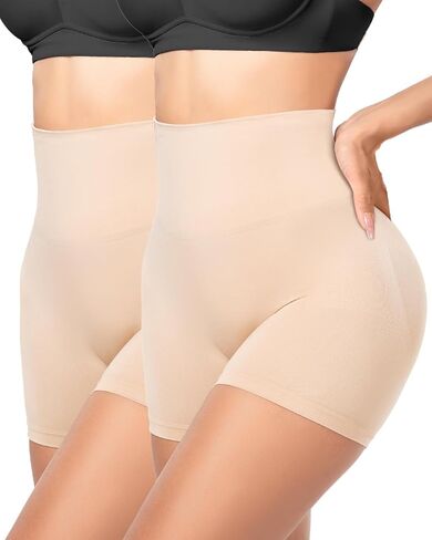 BLONGW قطعتان من ملابس الجسم للنساء للتحكم في البطن - سراويل قصيرة بدون خياطة عالية الخصر لتشكيل الجسم سراويل داخلية لرفع المؤخرة والفخذ أنحف in Kuwait