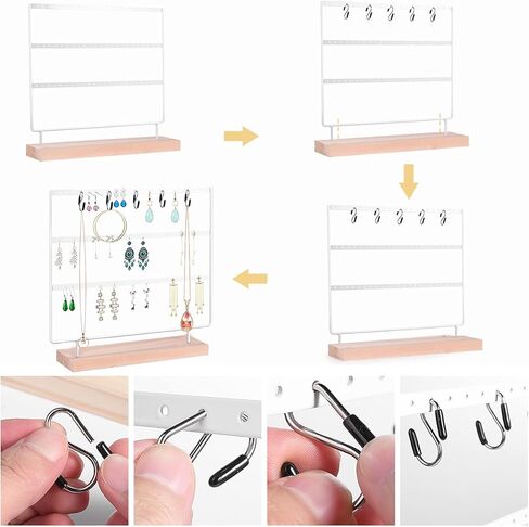 VERGILIUS حامل القرط المنظم عرض المجوهرات تقف تحديث القرط المنظم حامل حامل المجوهرات المنظم، القرط والقلادة منظم منشفة المجوهرات شجرة العرض (أبيض، 144 فتحة) in Kuwait