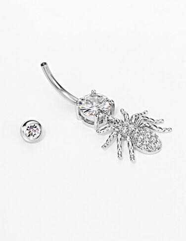 G23 Titanium Belly Ring 316L Surgical Steel Belly Button Rings Cubic Zirconia Dangling Navel Rings Belly Button Barbells 14 Gauge 10 mm Screw On Piercing Stud for Belly Button 14G in Saudi Arabia
