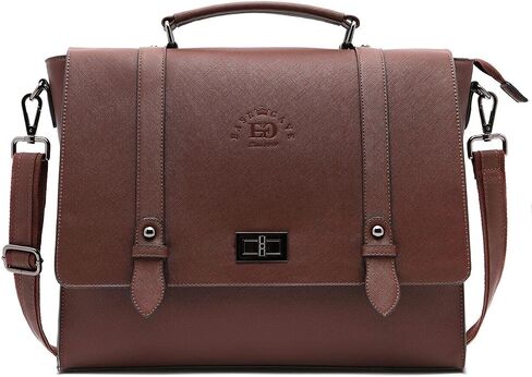 EaseGave Women's 15.6 Inch Laptop Briefcase, Vintage Purple Saffiano Eco-Leather, 4 Large Compartments, 2 Slip Pockets, 1 Zip-Fastening Pocket in Saudi Arabia