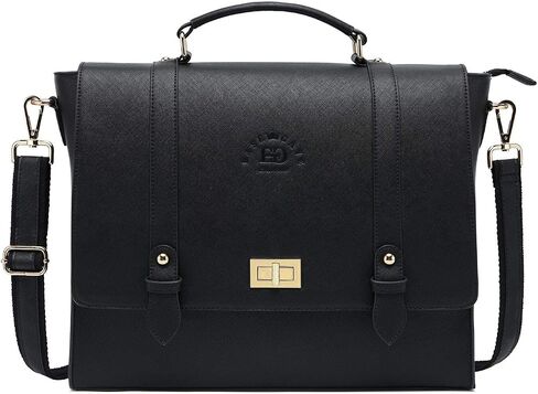 EaseGave Women's 15.6 Inch Laptop Briefcase, Vintage Purple Saffiano Eco-Leather, 4 Large Compartments, 2 Slip Pockets, 1 Zip-Fastening Pocket in Saudi Arabia