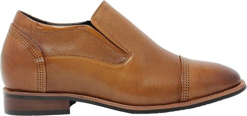 CALTO Men's Invisible Height Increasing Elevator Shoes - Premium Leather Slip-on Dress Loafers - 3 Inches Taller in Saudi Arabia