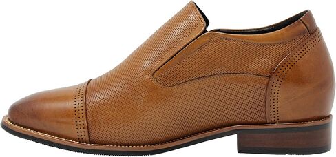 CALTO Men's Invisible Height Increasing Elevator Shoes - Premium Leather Slip-on Dress Loafers - 3 Inches Taller in Saudi Arabia