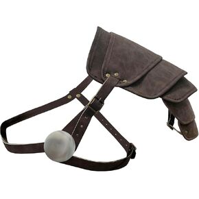Medieval Shoulder Armor Thickened Faux Leather Adjustable Pauldrons for LARP Halloween Party