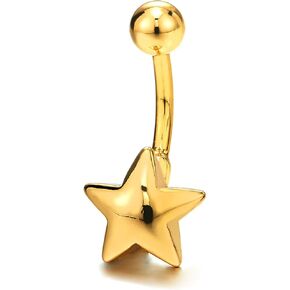 Steel Puff Star Belly Button Ring Body Jewelry Piercing Ring Navel Ring Barbells with Cubic Zirconia in Saudi Arabia