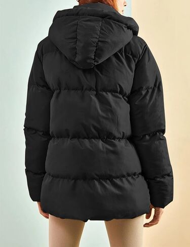 Gihuo Women's Winter Puffer Jacket Oversized Zip Up Long Quilted Coats Lightweight Stand Collar Padded Jackets with Hood in Saudi Arabia