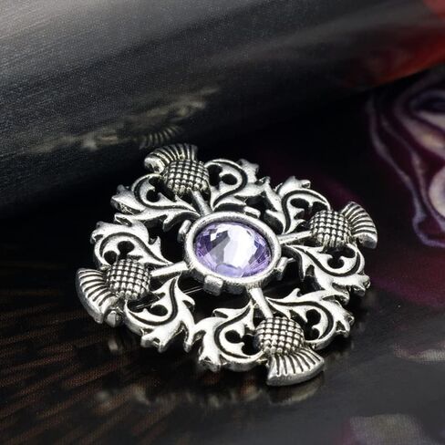 WSDMAVIS 1Pcs Vintage Silver Scottish Brooch Pin Thistle Brooch Celtic Pin Scottish Pin for Scarf Sweater Accessories in Saudi Arabia