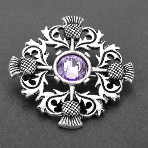 WSDMAVIS 1Pcs Vintage Silver Scottish Brooch Pin Thistle Brooch Celtic Pin Scottish Pin for Scarf Sweater Accessories in Saudi Arabia