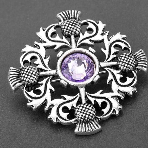 WSDMAVIS 1Pcs Vintage Silver Scottish Brooch Pin Thistle Brooch Celtic Pin Scottish Pin for Scarf Sweater Accessories in Saudi Arabia