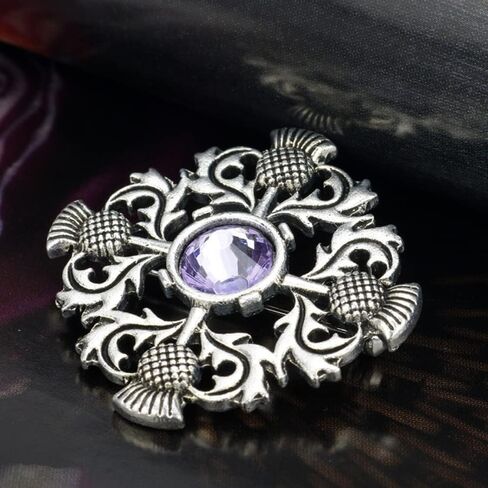 WSDMAVIS 1Pcs Vintage Silver Scottish Brooch Pin Thistle Brooch Celtic Pin Scottish Pin for Scarf Sweater Accessories in Saudi Arabia