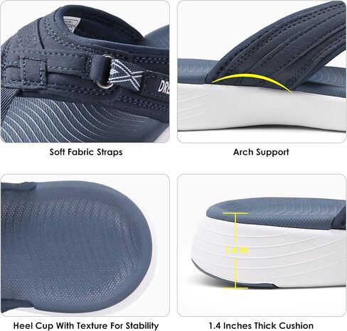 DREAM PAIRS Womens Arch Support Lightweight Flip Flops | Soft arch support footbed, deep heel cup, anti-slip soles adjustable strap offer comfort for summer outings and outdoor walks in Saudi Arabia