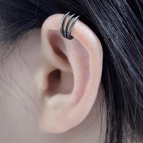 AVYRING الأقراط المغناطيسية للرجال الأصفاد الأذن الأقراط غير ثقب الأذن كليب الأقراط وهمية الفضة الأسود المغناطيس الأقراط للرجال الأقراط الماس وهمية 9PCS in Kuwait