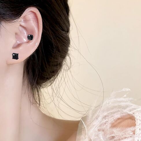 AVYRING الأقراط المغناطيسية للرجال الأصفاد الأذن الأقراط غير ثقب الأذن كليب الأقراط وهمية الفضة الأسود المغناطيس الأقراط للرجال الأقراط الماس وهمية 9PCS in Kuwait