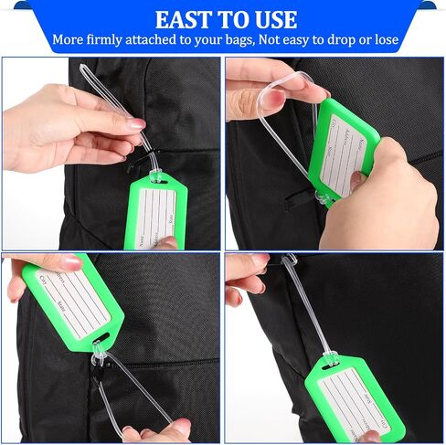 Paterr 8 Pcs Bright Colored Initial Letter A-Z Luggage Tags Bulk Suitcase Tag with Privacy Name Card Bag Tags for Travel Sports(B) in Saudi Arabia