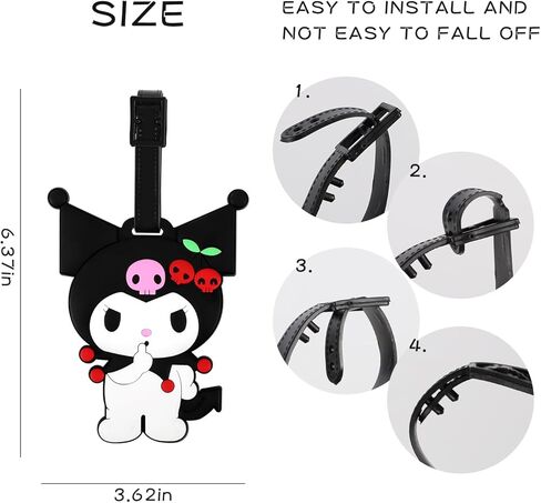 لطيف الكرتون الأمتعة علامة سيليكون السفر الأمتعة العلامات لحقائب النساء حقائب الظهر حقيبة يد حقيبة مدرسية للأطفال بنين بنات مضحك معرف تسمية معرفات اسم العلامات in Kuwait