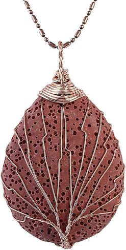 TUMBEELLUWA Tree of Life Pendant Necklace, Teardrop Shape Healing Crystals Jewelry for Women in Saudi Arabia