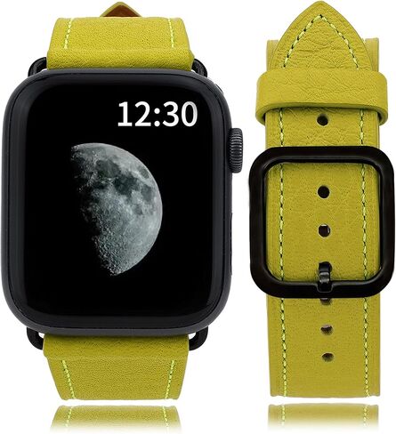 Gomvadr Compatible with Apple Watch Band iWatch Series 8 7 6 5 4 3 2 1 SE Band 45mm 44mm 42mm 41mm 40mm 38mm Watch Band Leather,Top Grain Soft Genuine Leather Replacement Watch Bands Strap for Women and Men in Saudi Arabia
