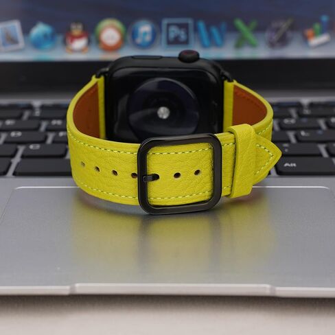 Gomvadr Compatible with Apple Watch Band iWatch Series 8 7 6 5 4 3 2 1 SE Band 45mm 44mm 42mm 41mm 40mm 38mm Watch Band Leather,Top Grain Soft Genuine Leather Replacement Watch Bands Strap for Women and Men in Saudi Arabia