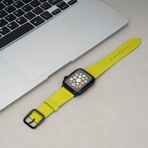Gomvadr Compatible with Apple Watch Band iWatch Series 8 7 6 5 4 3 2 1 SE Band 45mm 44mm 42mm 41mm 40mm 38mm Watch Band Leather,Top Grain Soft Genuine Leather Replacement Watch Bands Strap for Women and Men in Saudi Arabia