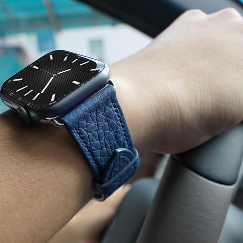Gomvadr Compatible with Apple Watch Band iWatch Series 8 7 6 5 4 3 2 1 SE Band 45mm 44mm 42mm 41mm 40mm 38mm Watch Band Leather,Top Grain Soft Genuine Leather Replacement Watch Bands Strap for Women and Men in Saudi Arabia