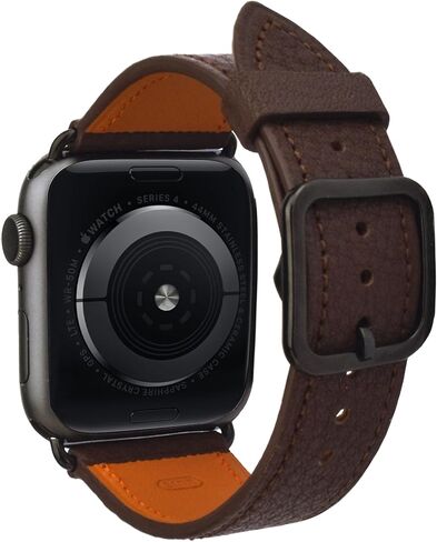 Gomvadr Compatible with Apple Watch Band iWatch Series 8 7 6 5 4 3 2 1 SE Band 45mm 44mm 42mm 41mm 40mm 38mm Watch Band Leather,Top Grain Soft Genuine Leather Replacement Watch Bands Strap for Women and Men in Kuwait