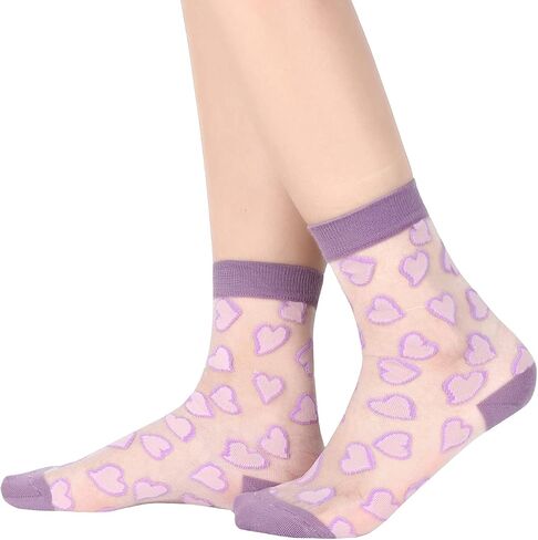 جوارب نسائية من Benefeet Sox بقماش شفاف جوارب دائرية للفتيات من الدانتيل اللطيف والنايلون الشفاف فائق النحافة جوارب شفافة شفافة من خلال الكاحل in Kuwait