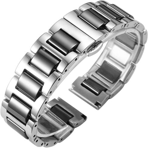 Nice Pies Ceramic Bracelet Watch Band Universal strap with Quick Release Pins Butterfly Buckle Deployment Clasp 14mm 16mm 18mm 20mm 22mm White Black in Saudi Arabia
