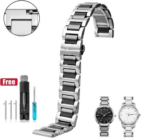 Nice Pies Ceramic Bracelet Watch Band Universal strap with Quick Release Pins Butterfly Buckle Deployment Clasp 14mm 16mm 18mm 20mm 22mm White Black in Saudi Arabia