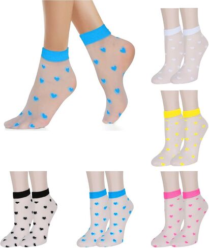 جوارب نسائية من Benefeet Sox بقماش شفاف جوارب دائرية للفتيات من الدانتيل اللطيف والنايلون الشفاف فائق النحافة جوارب شفافة شفافة من خلال الكاحل in Kuwait